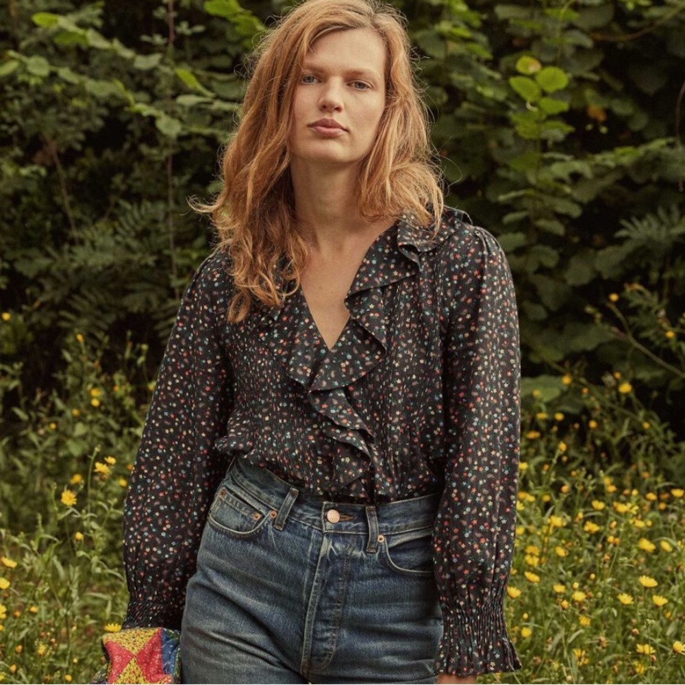 Doen Hardy top in midnight paisley XXS